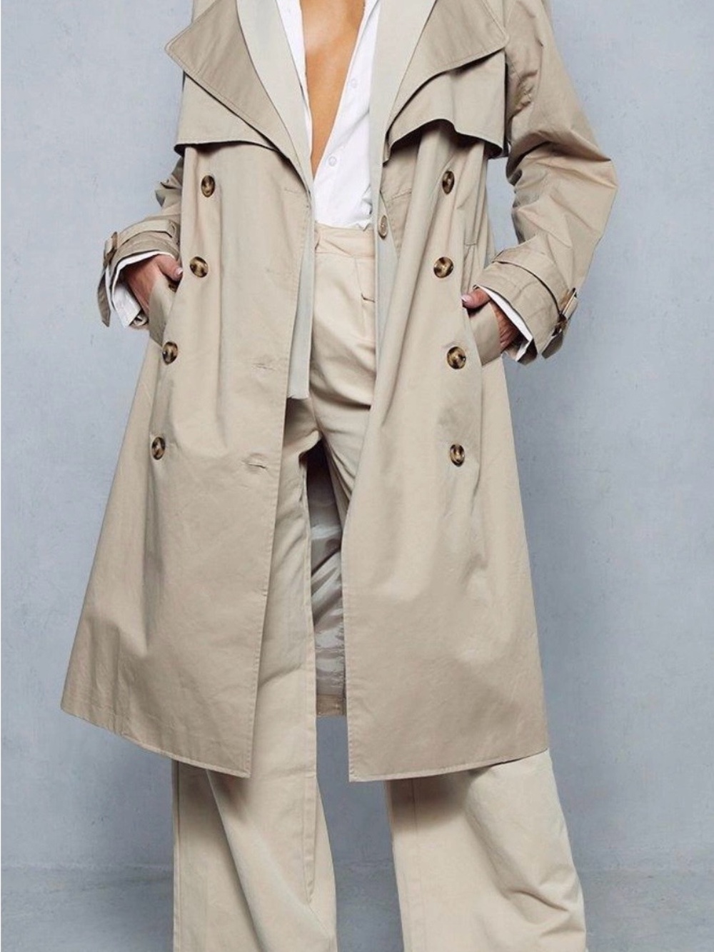 Classic Oversized Belted Trench Coat in Mocha - Picture 2 of 7